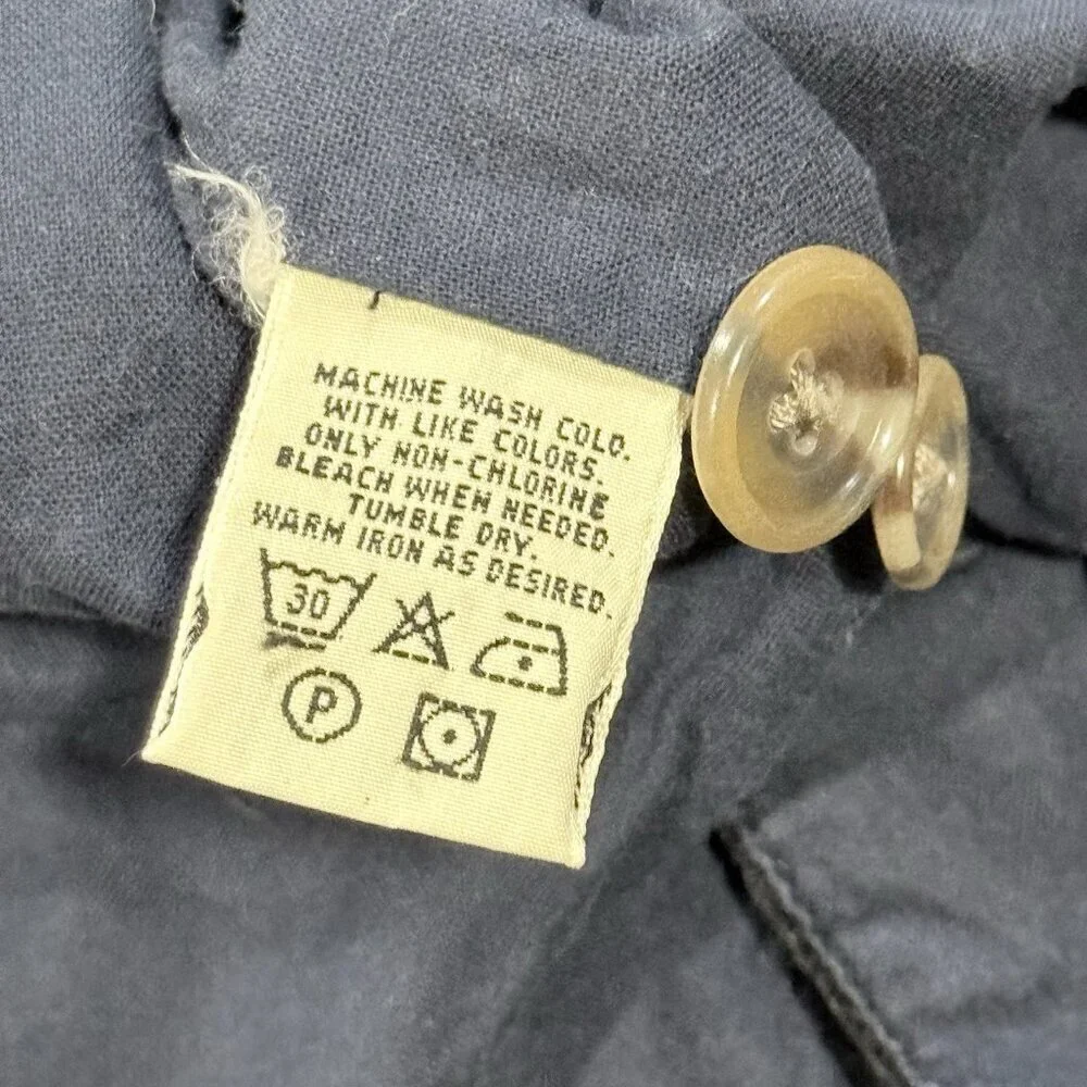 Vintage 90s Eddie Bauer Womens Small Blue Corduroy Barn Wide Wale Chore Coat
